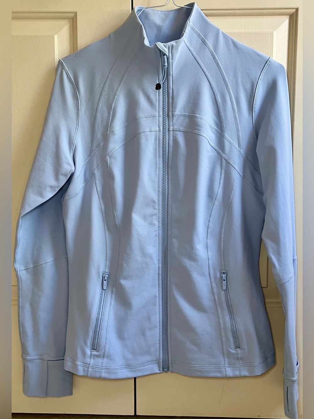 🍒LULULEMON sz 14 DEFINE Jacket BLUE LINEN Pastel Daydream *LUON